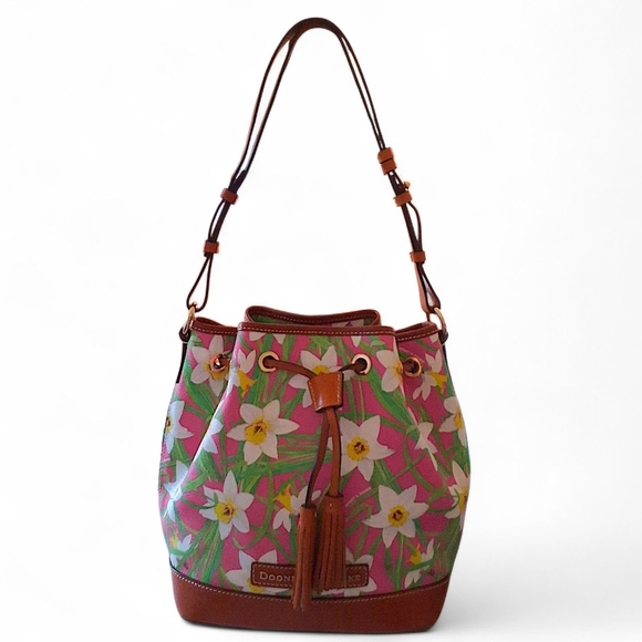 Dooney & Bourke Daffodil Floral Drawstring Bucket Bag - Picture 1 of 15